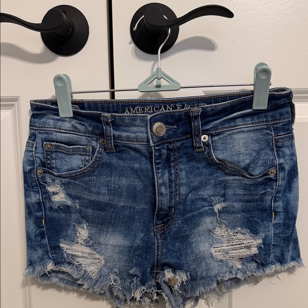 American Eagle Outfitters Distressed Blue Jean Shorts
